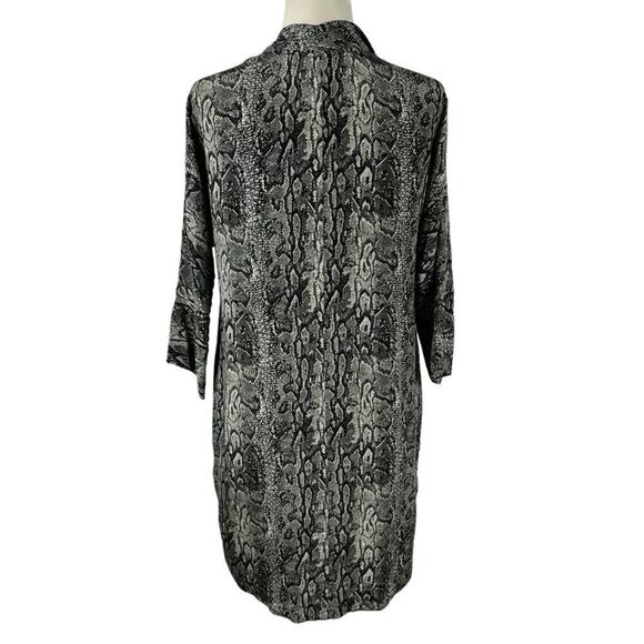 Bcbgmaxazria 100% Silk Lapelled Collar Shirt Dress Snakeskin Pattern Small - Picture 10 of 16